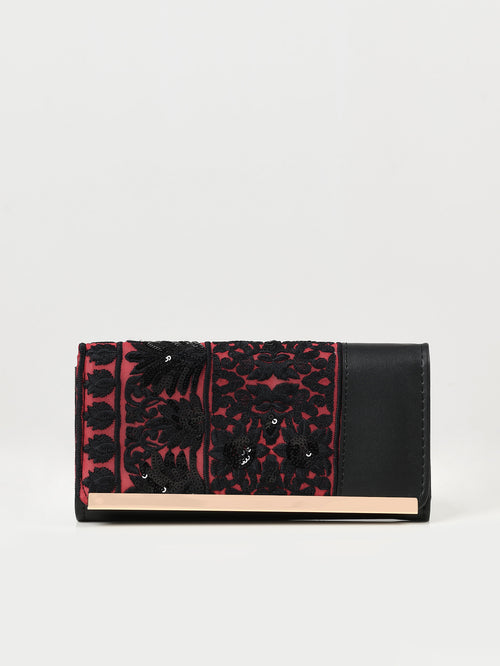 Sequin Embroidered Wallet