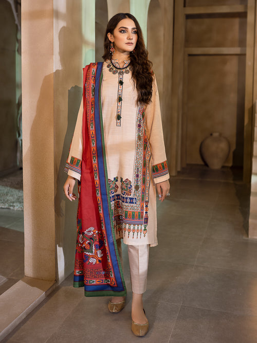 2 Piece Printed Khaddar Suit