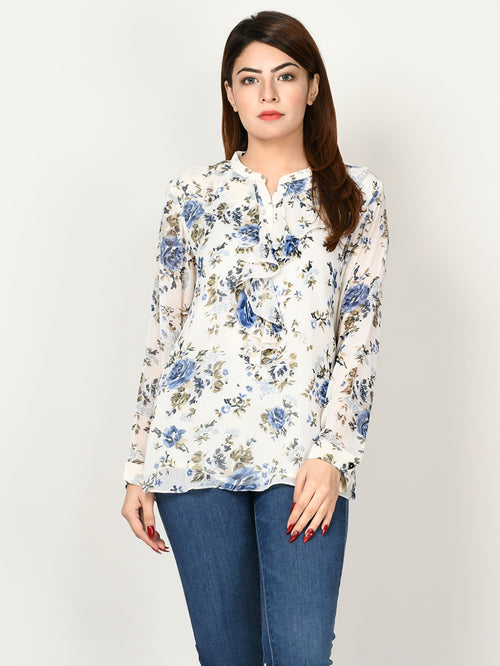 Printed Chiffon Top