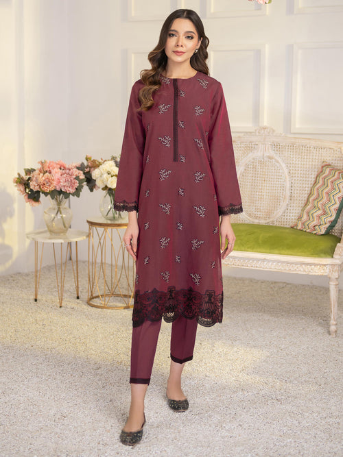 2 Piece Cotton Suit-Embroidered (Unstitched)