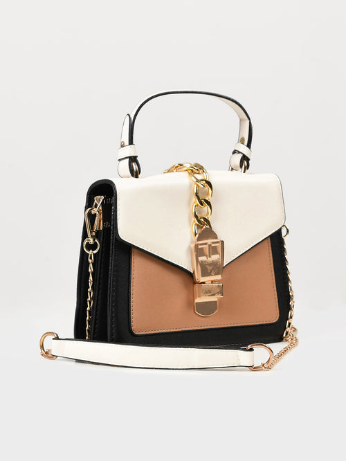 Multi Toned Buckle Handbag