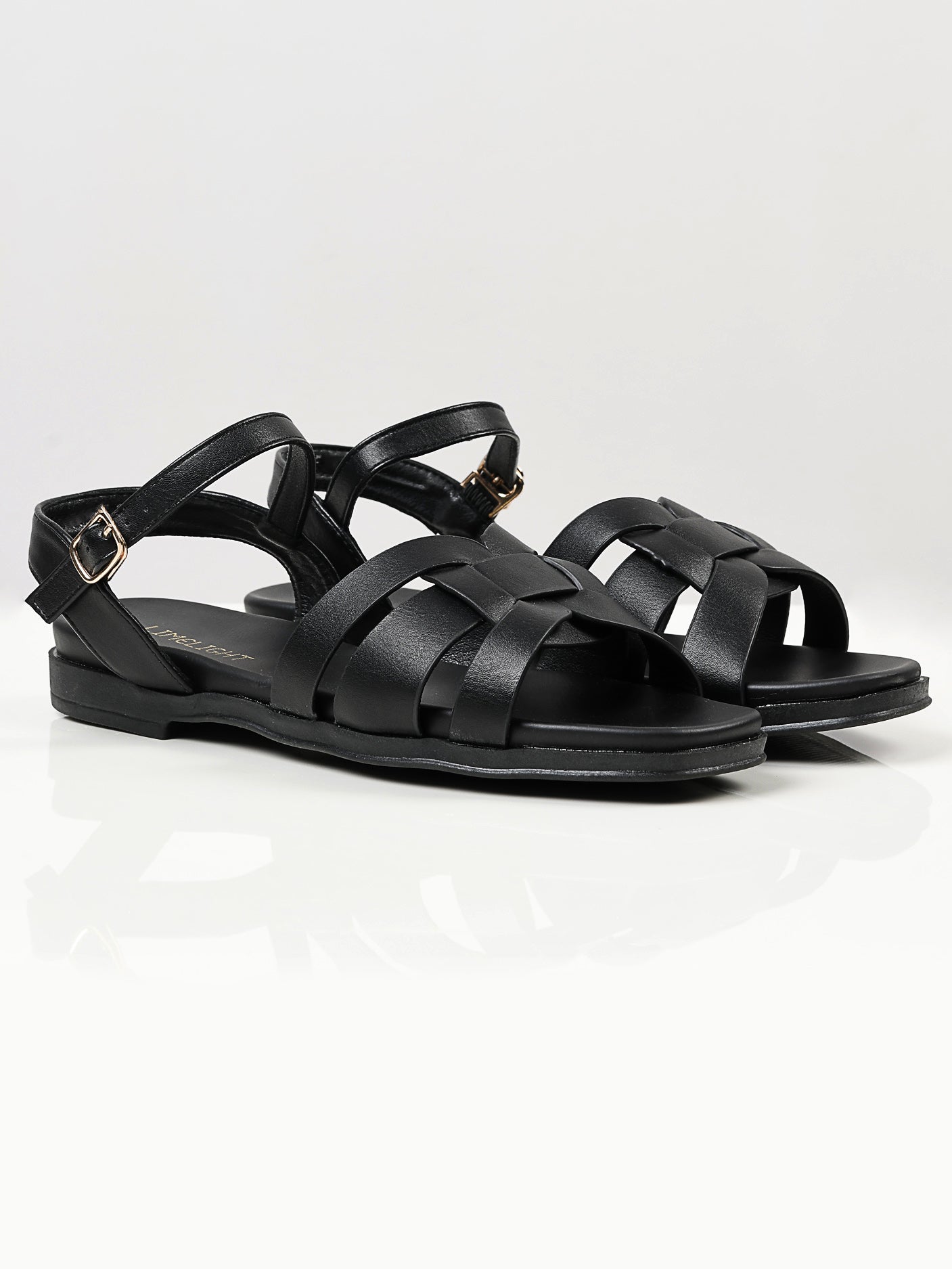 plain black sandals