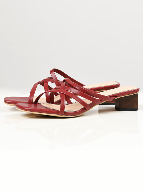 Strap Heels - Maroon