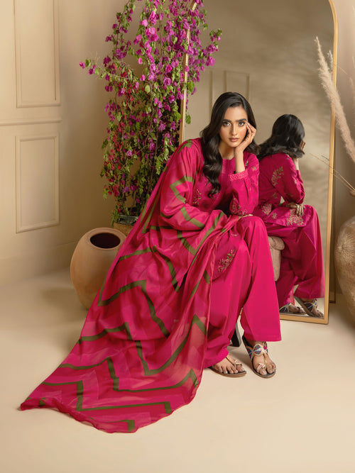 3 Piece Jacquard Suit-Embroidered (Unstitched)