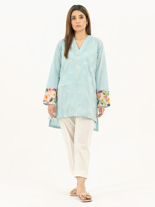 Cambric Kurti-Embroidered (Pret)