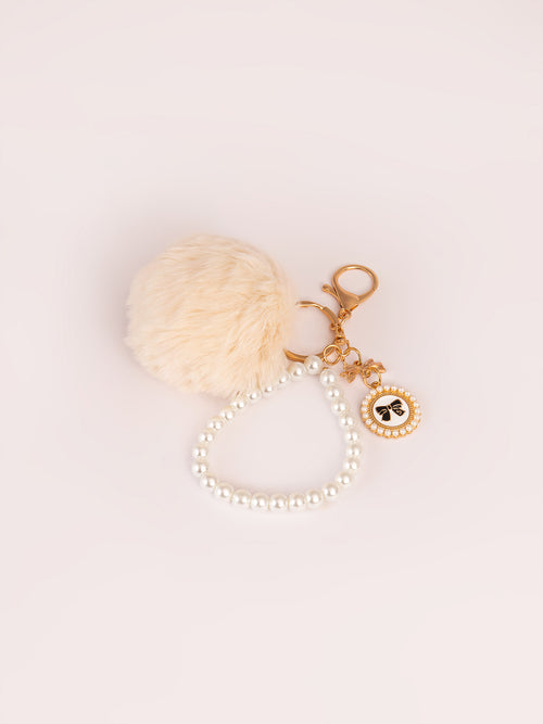 Embellished Pompom Keychain