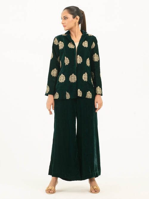 Embroidered Velvet Co-Ord Set