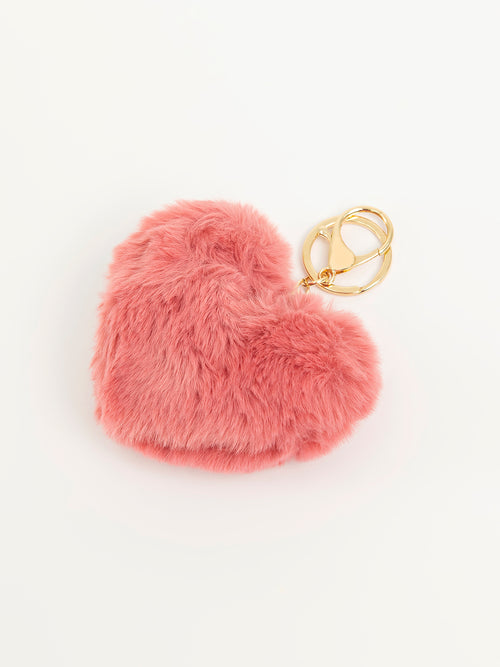 Pompom Heart Keychain