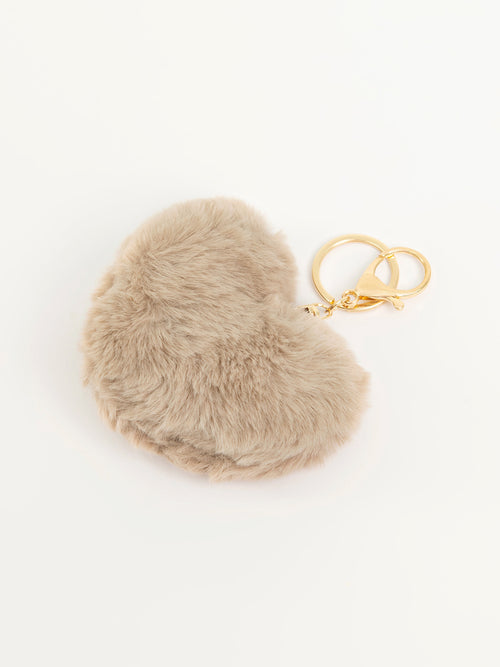 Pompom Heart Keychain