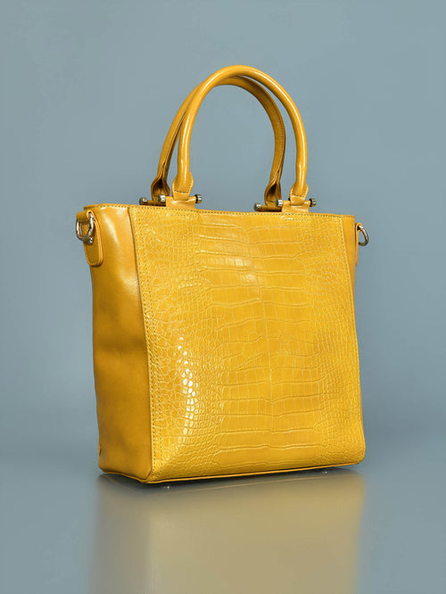 Textured Glossy Shoulder Bag