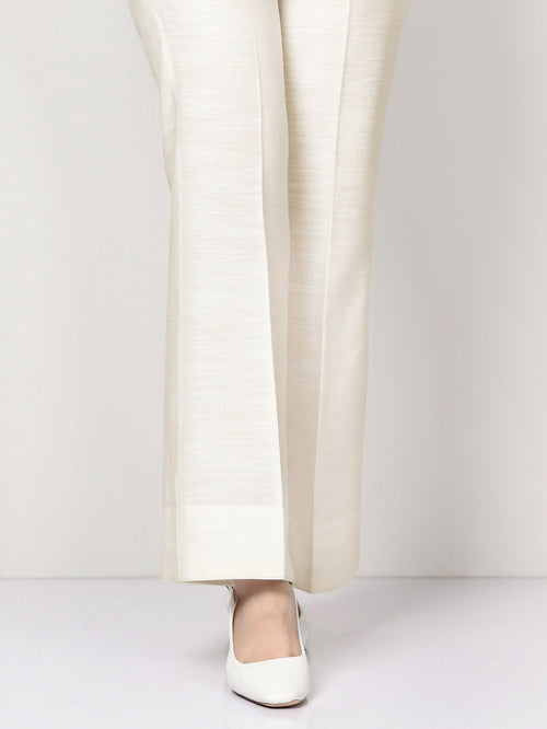 Raw Silk Pants - Off White