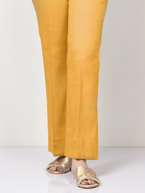 Unstitched Cambric Trouser - Light Yellow