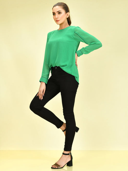 Basic Chiffon Top - Light Green