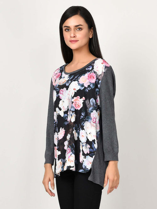 Printed Woolen Top