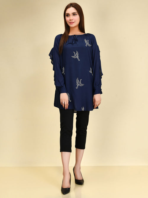 Embroidered Chiffon Top