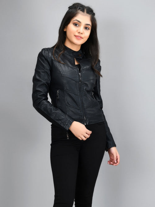 Basic Leather Jacket - Black