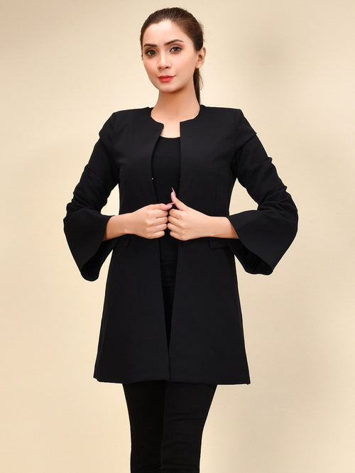 Bell Sleeved Coat - Black