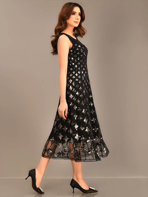 Sequined Net Dress