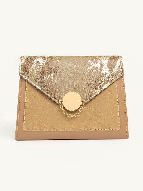 Snake Print Envelope Clutch