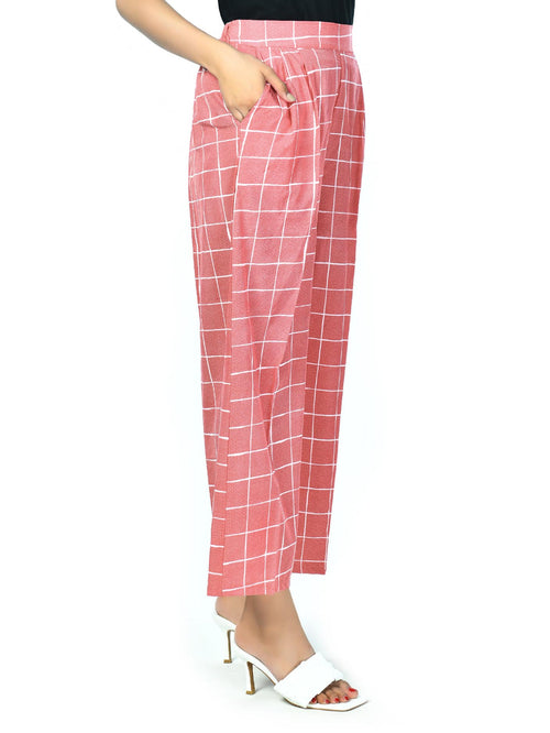 Checkered Cotton Pants