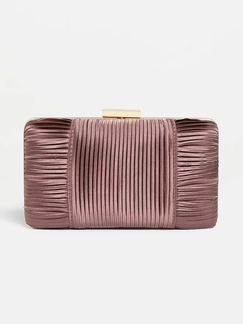 Pleated Satin Clutch