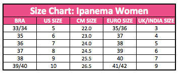 Ipanema Size Chart