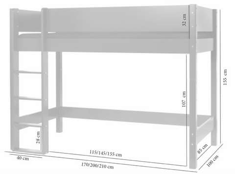 Lofty ~ Loft bed from 170cm long 