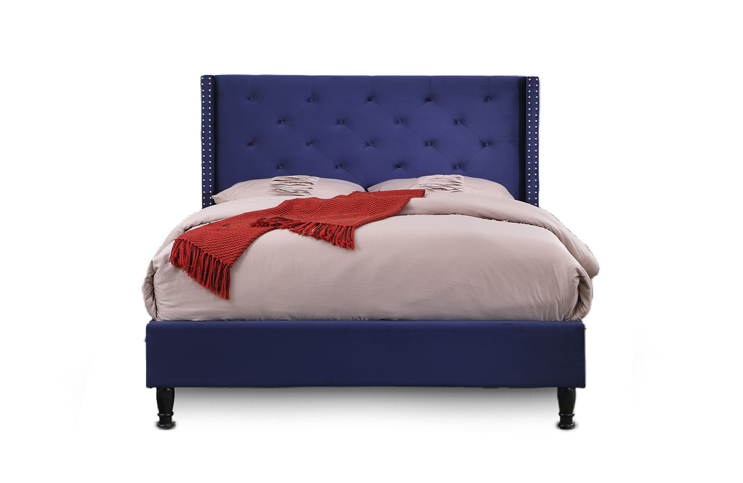 Astor - 51" High Headboard Velour Platform Bed Frame - HomeLife Company product image