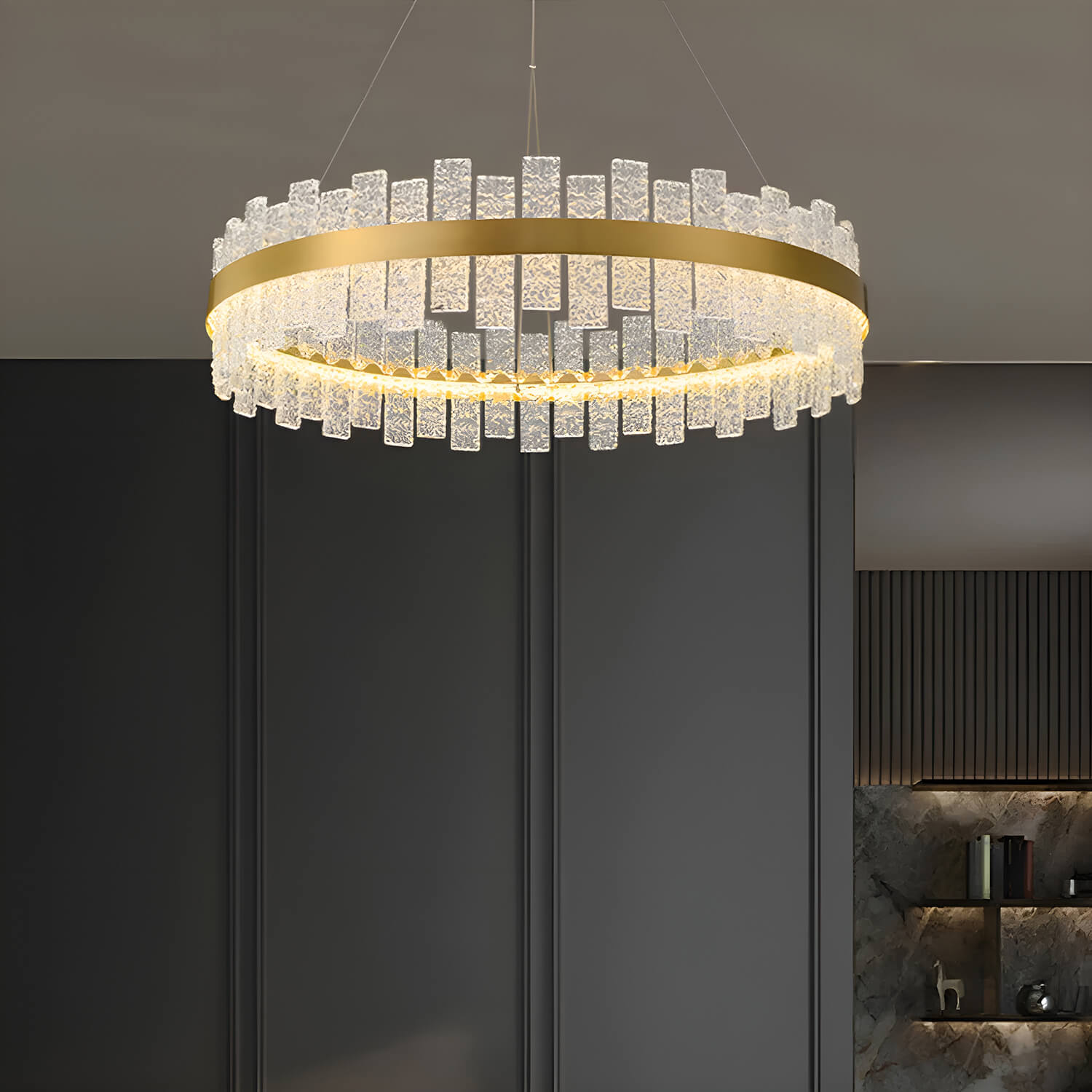 Luxurious Stainless Steel Chandelier for Duplex Living Spaces