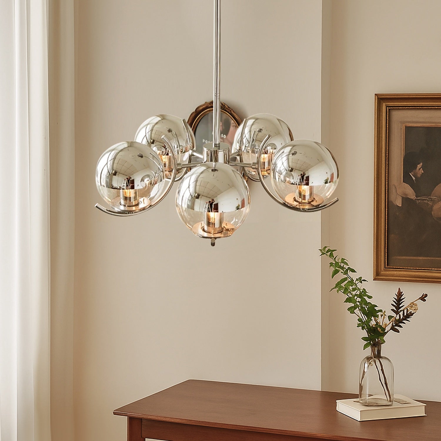 Modern Light 5 Light Lighting with Globe Glass