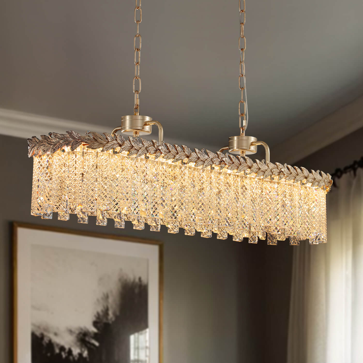 Seraphic Crystal Rectangular Chandelier
