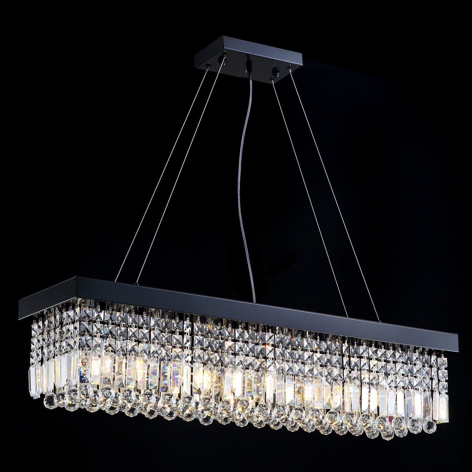 taupe rectangle chandelier