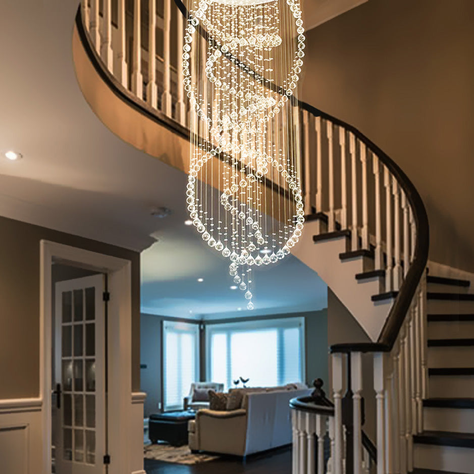 spiral raindrop chandelier