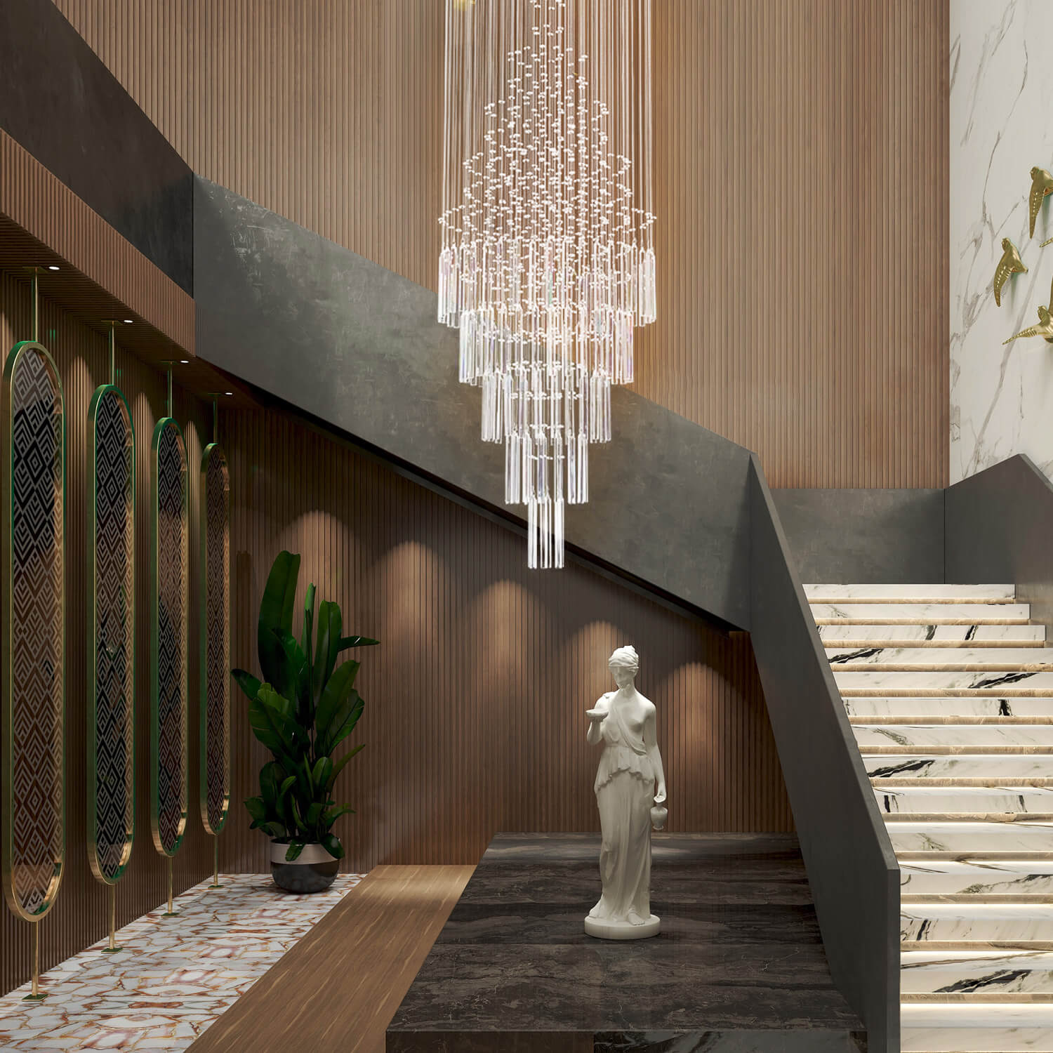 brown crystal chandelier lighting