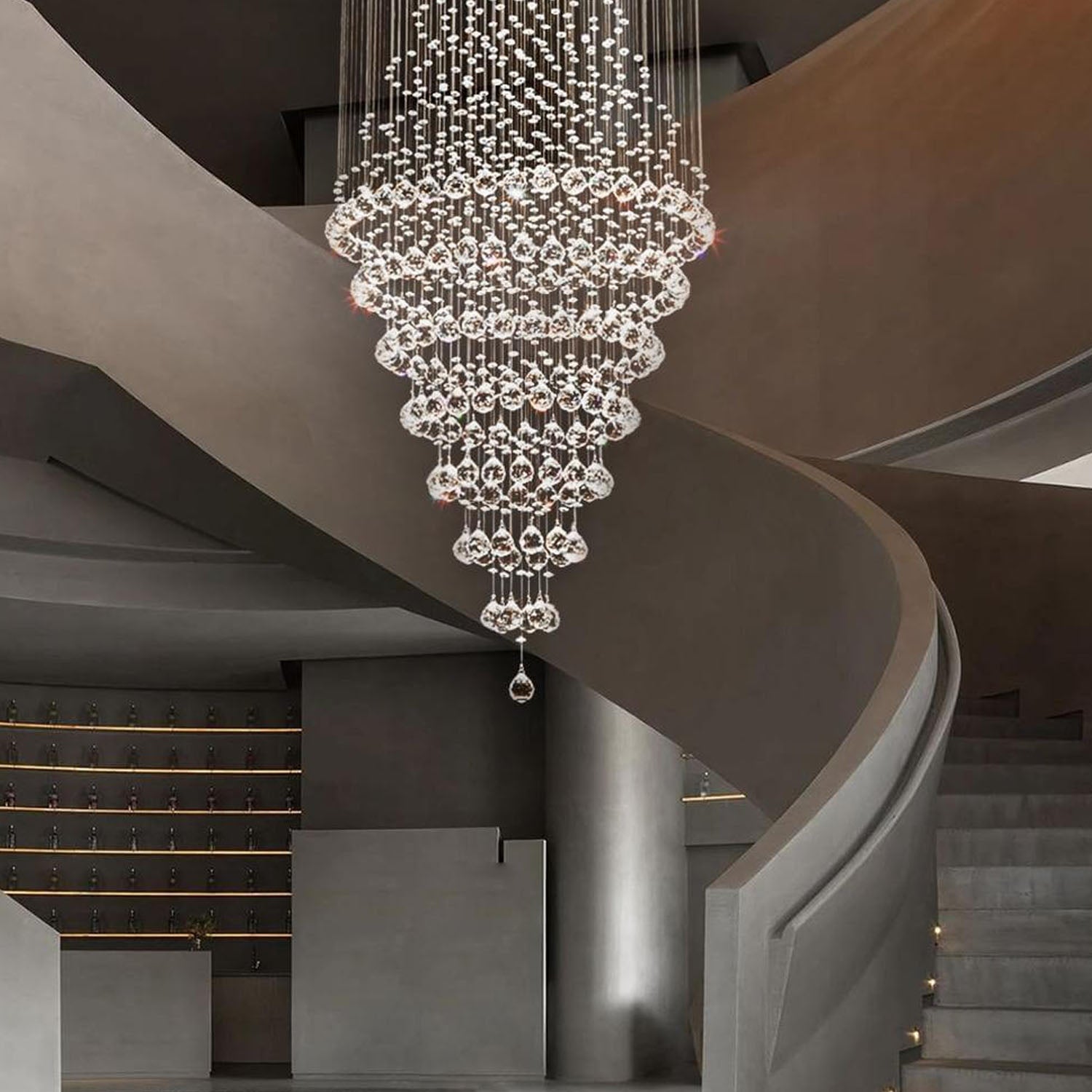 Waterfall Beaded Curtains Design Crystal Chandelier for Foyer | Sofary