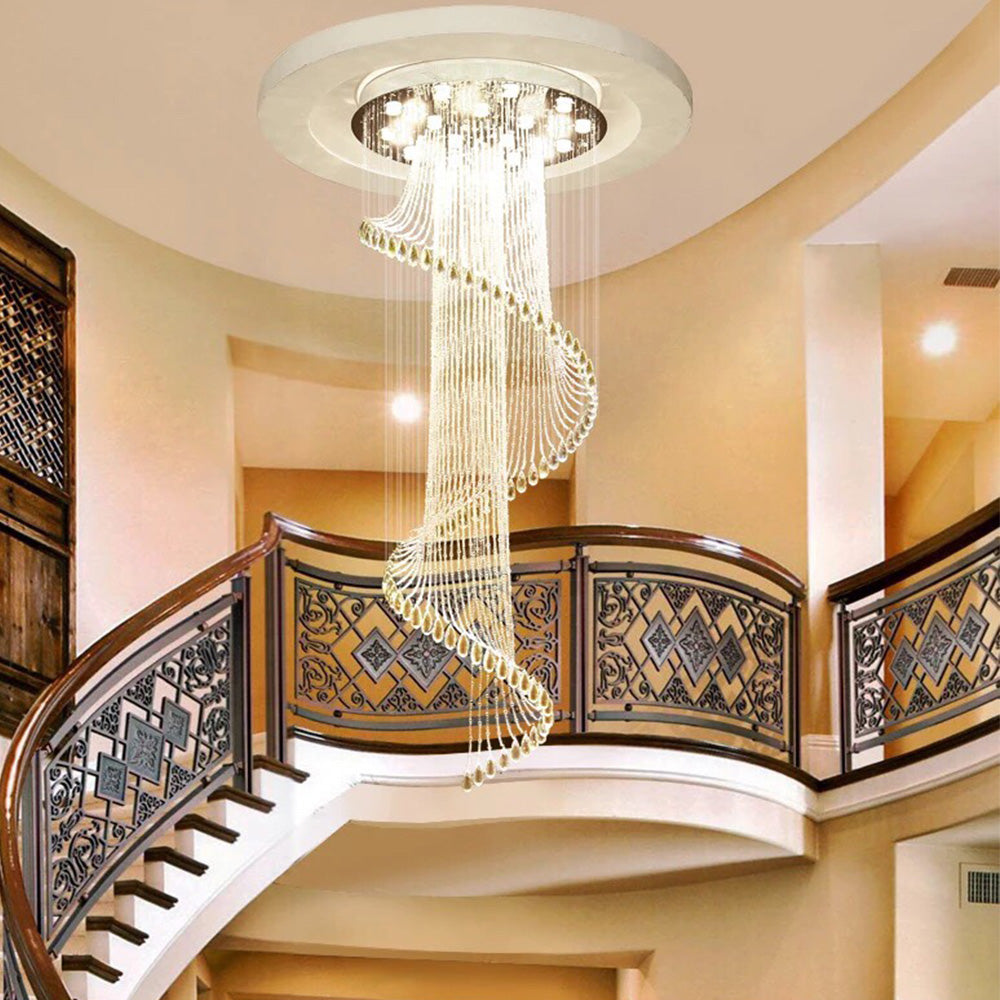 spiral raindrop chandelier