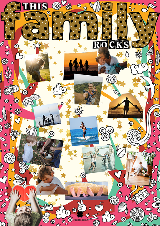 This Family Rocks Comme Glom Collage Poster
