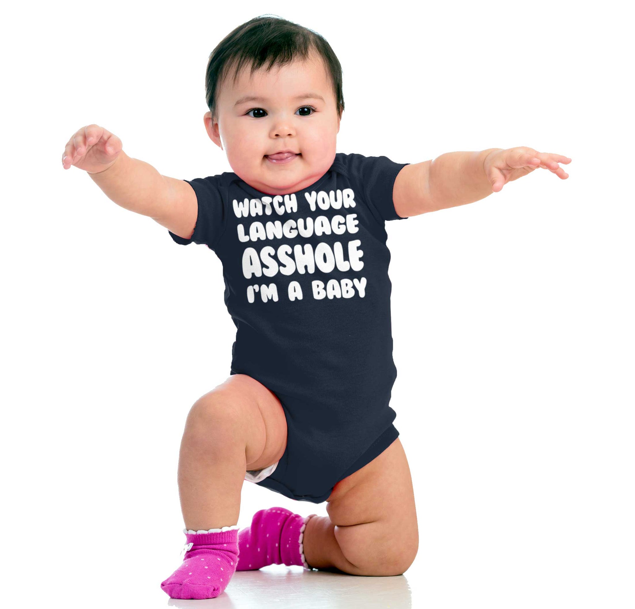 Watch Your Language Romper Bodysuit | Brisco Baby