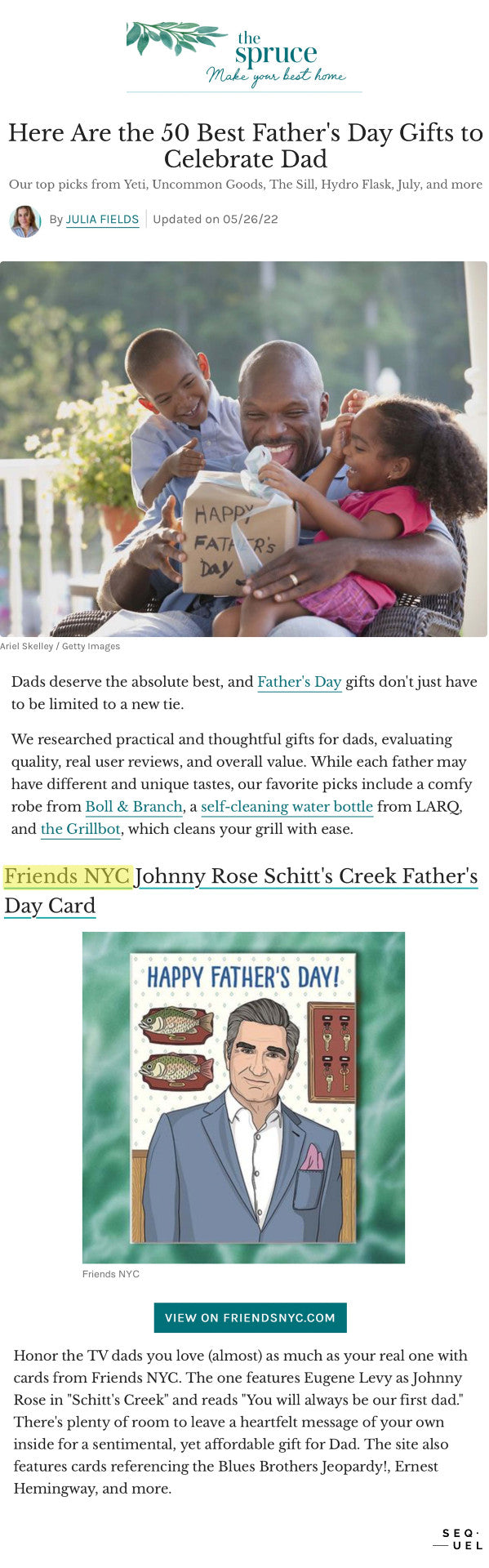 Father's Day gift ideas Johnny Rose Schitt's Creek card