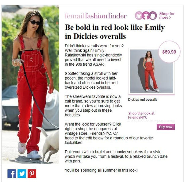 Emrata Dickies Red Overalls