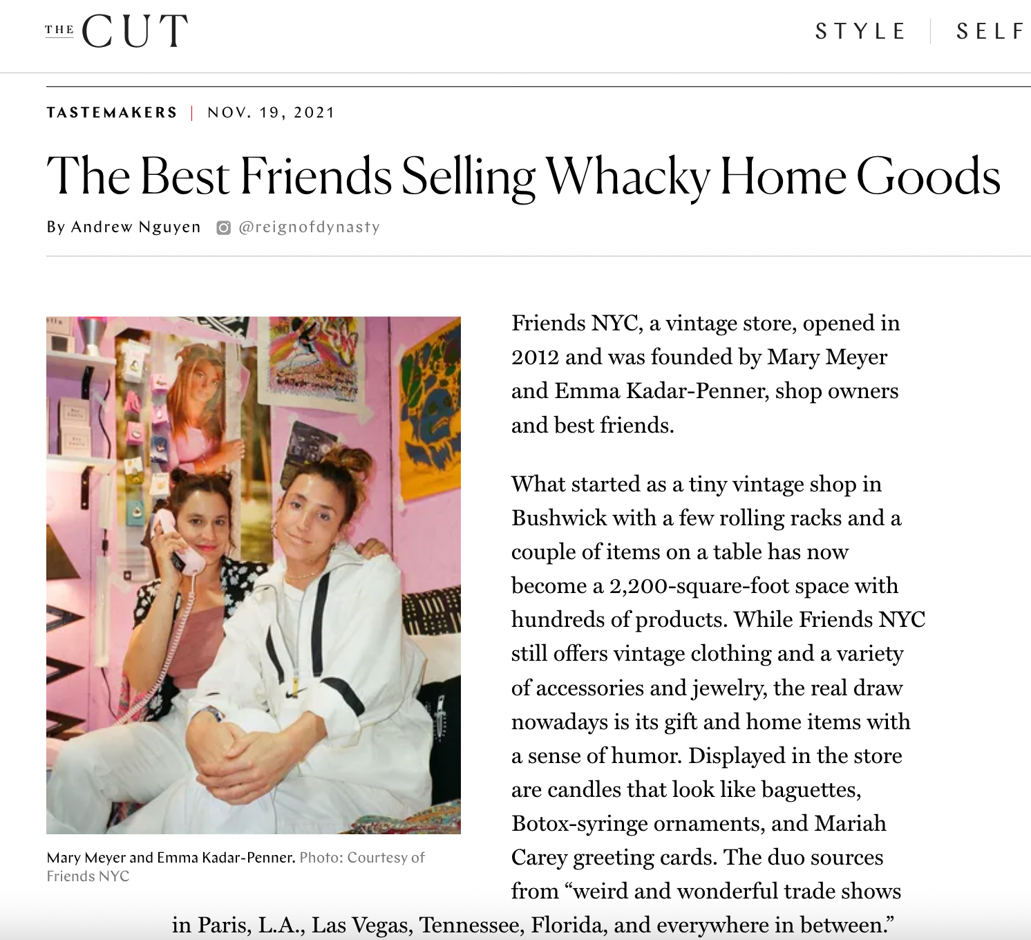 the cut tastemakers The Best Friends Selling Whacky Home Goods friends nyc