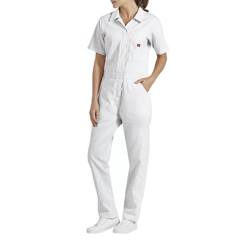 dickies short sleeve coverall in white, who is carolina spitzer