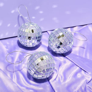 3D Disco Ball Sticker Scene Ornaments - 12 Pieces
