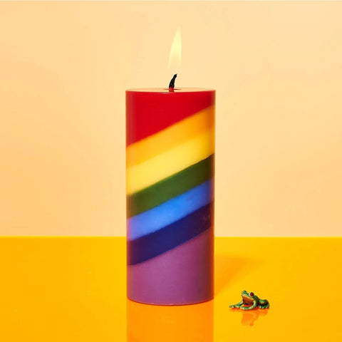 Rainbow Pillar Candle