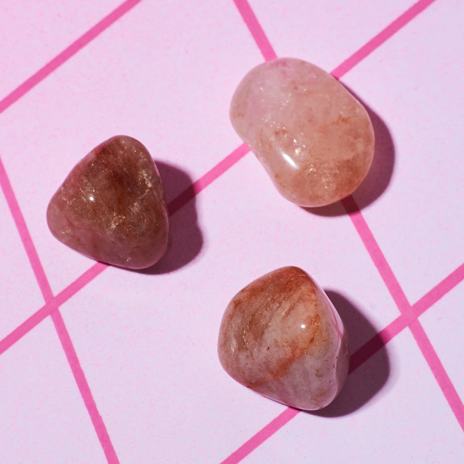 Buy Natural Raw Strawberry Quartz Crystal Necklace, Gemstone