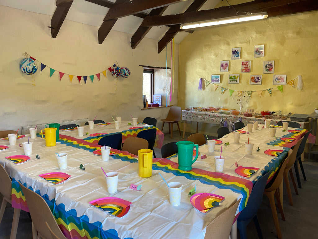 A party table set up