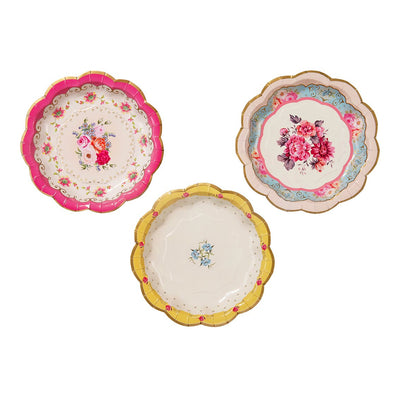 Tea Time Whimsy Large Paper Plates - Blue (Set of 8)