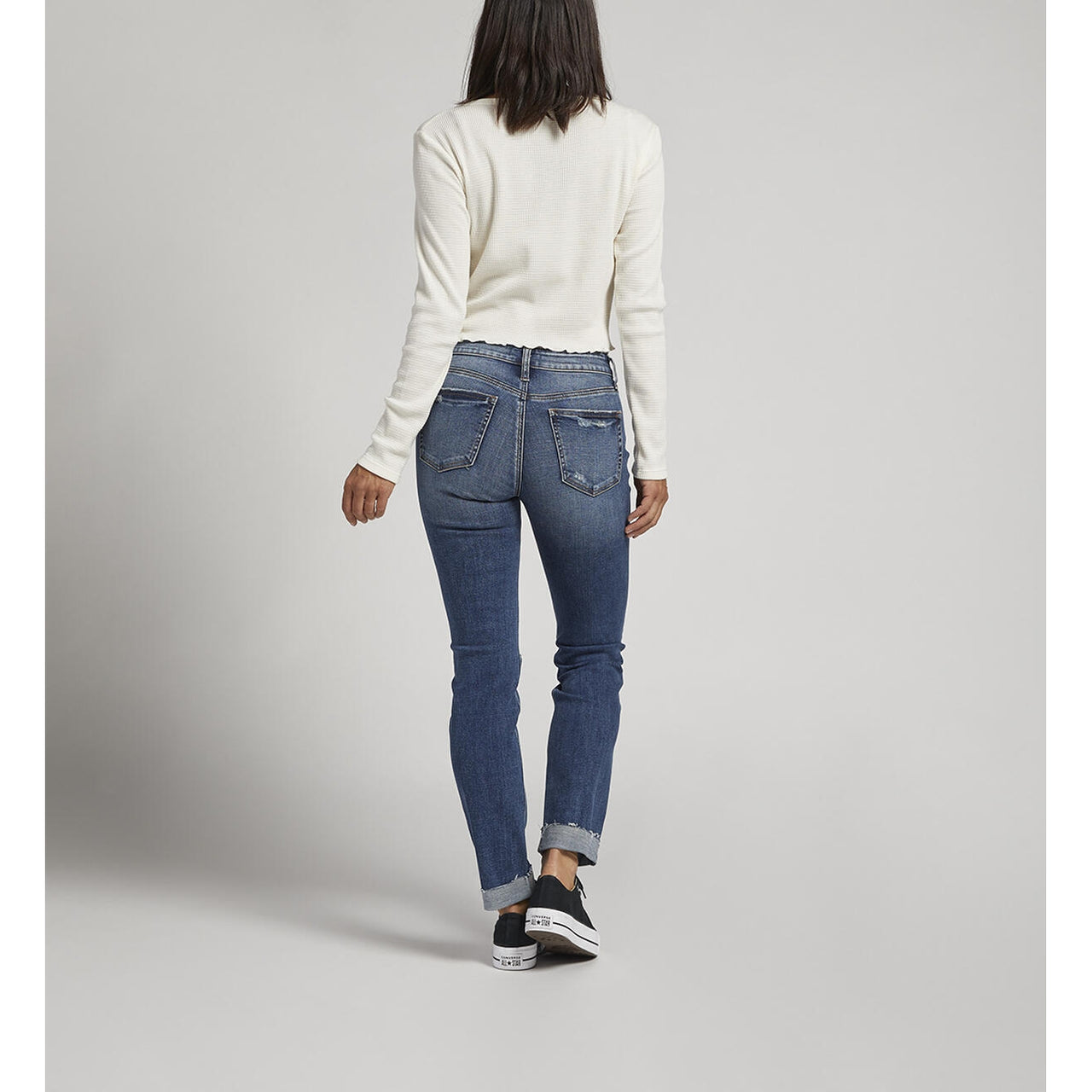 Silver Women's Suki Mid Rise Trouser Jeans - Indigo