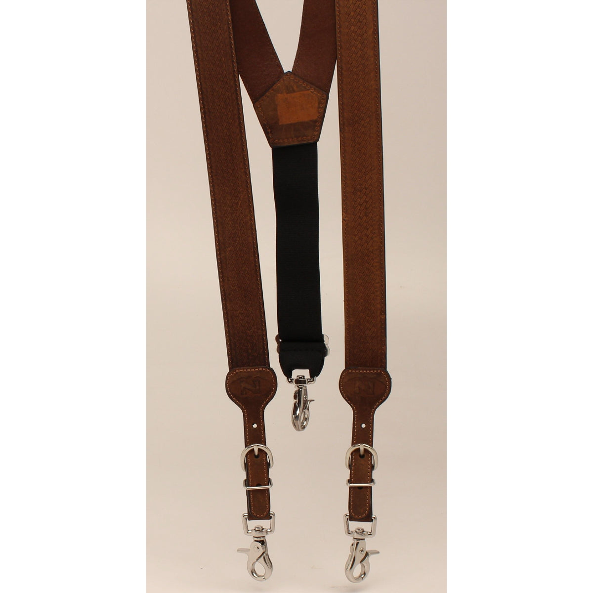 Brown Leather Suspenders - Style and Security