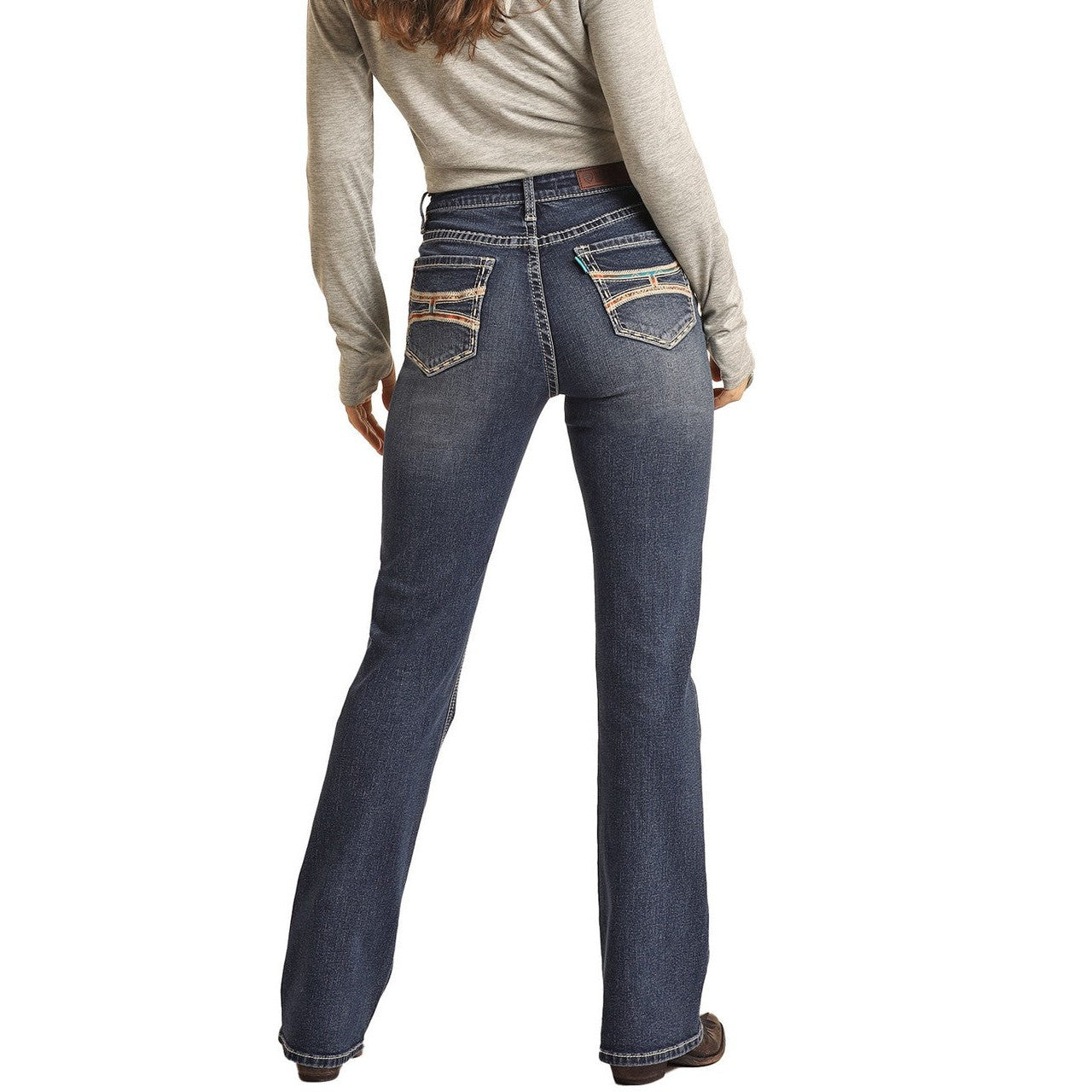 Hooey Women's Mid Rise Stretch Bootcut Jeans - Medium Vintage